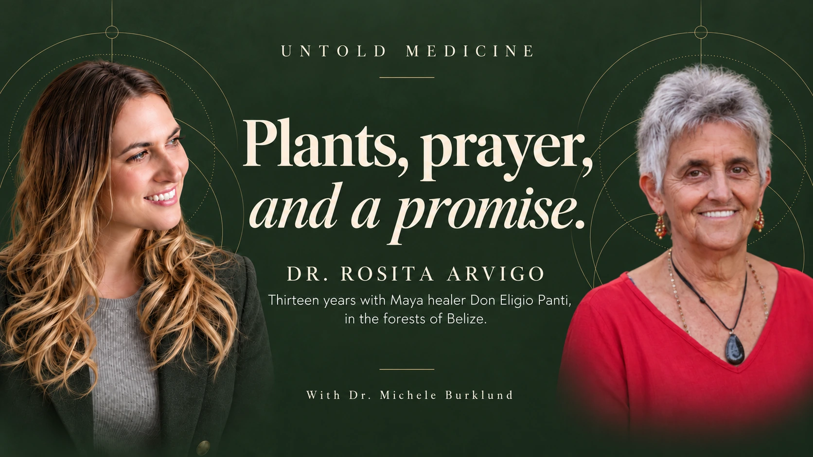Dr. Michele Burklund and Dr. Rosita Arvigo — Plants, Prayer, and a Promise. Untold Medicine podcast cover.